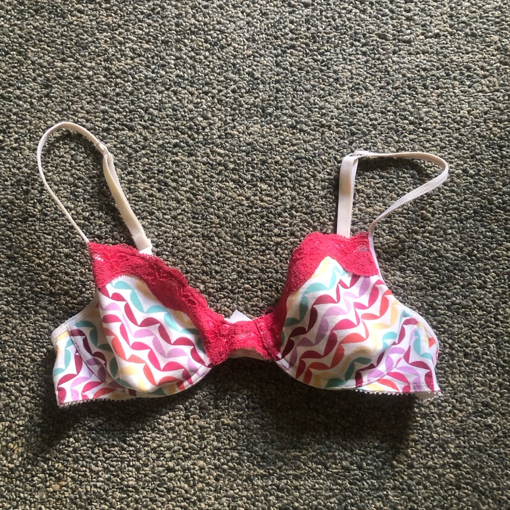Xhilaration MCM wavy pattern mod bra vintage 34b